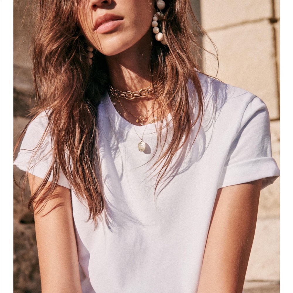 Sezane Organic Cotton Conrad T shirt. Small